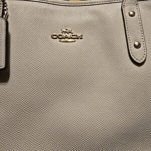 Coach White Leather Tote